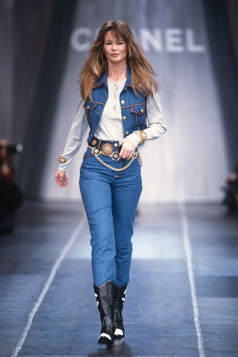 claudia schiffer pink chanel|Claudia Schiffer good jeans.